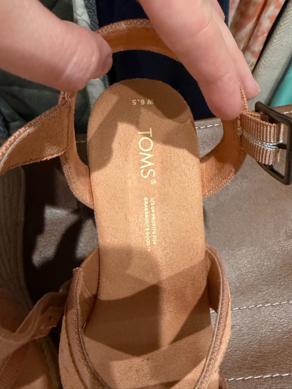 TOMS Women's Blush Braided Strap Espadrille Wedges - Picture 3 of 7